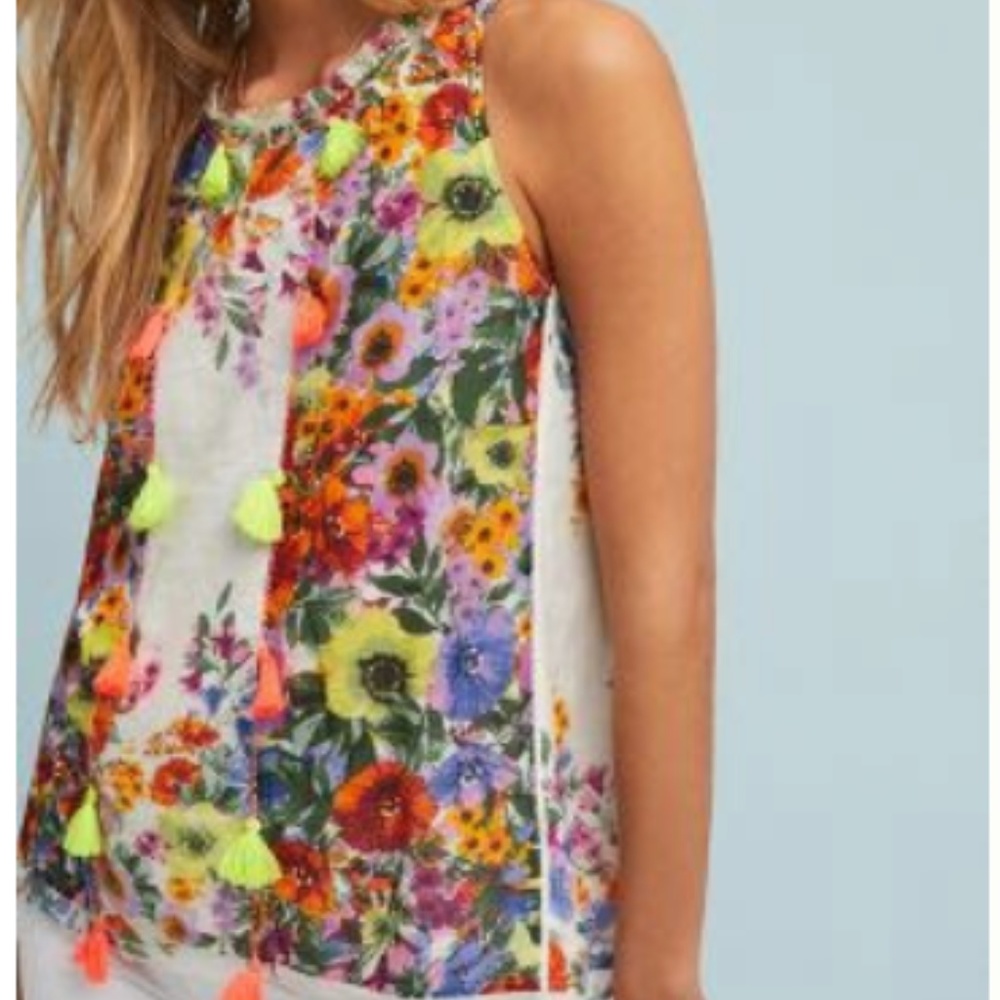 Anthropologie Floral Swing Blouse